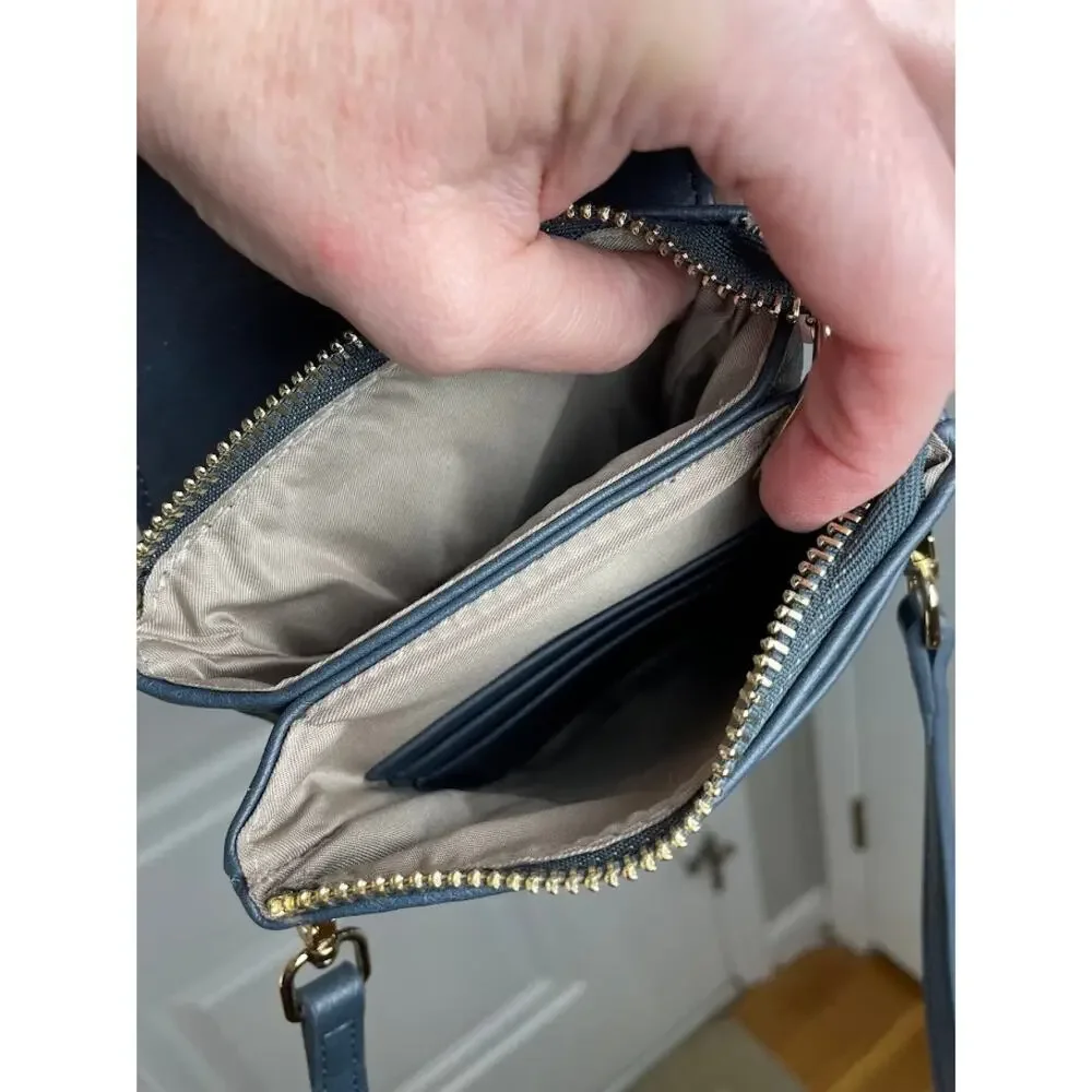 BOSTANTEN Leather Small Crossbody Bag Midnight Blue Wallet Cell‎ Phone Bag